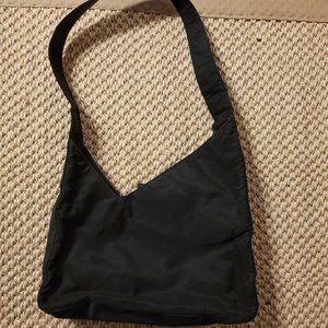 Asymmetric Tessuto Black Nylon Hobo Bag